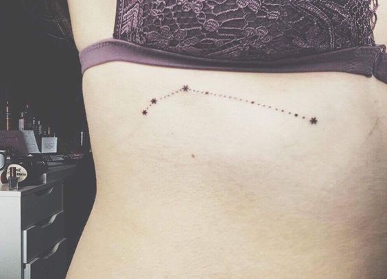 Small aries constellation underboob tattoo