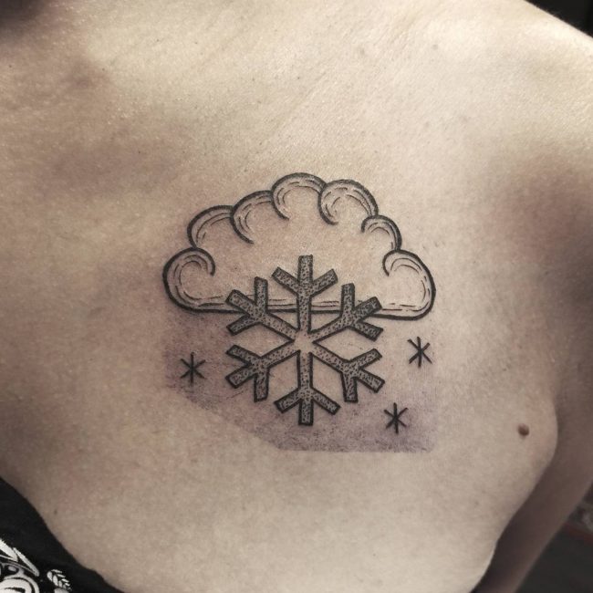 Snowflakes and cloud
