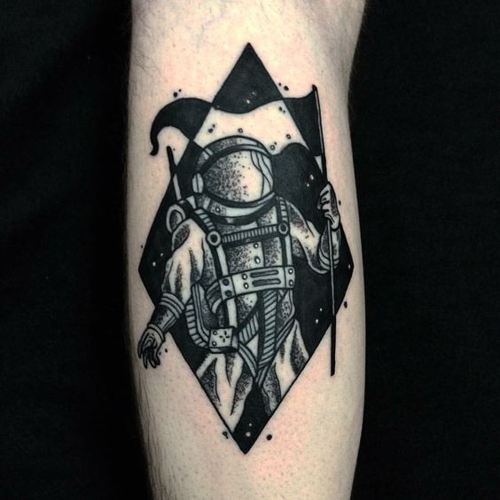 Spaceman with a flag tattoo by marcio Ós