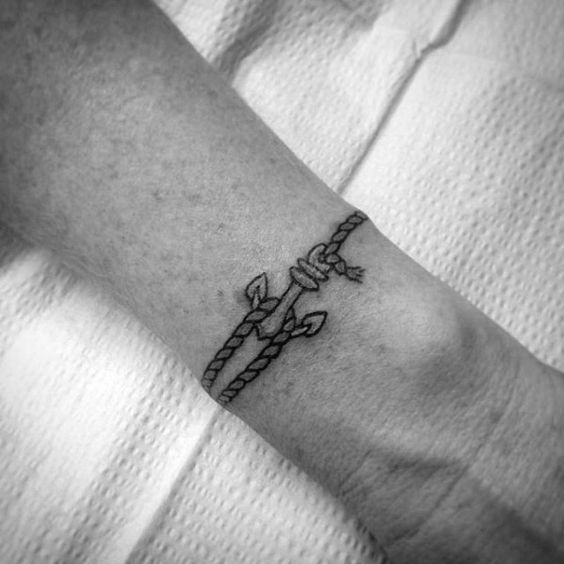 Anchor bracelet tattoo