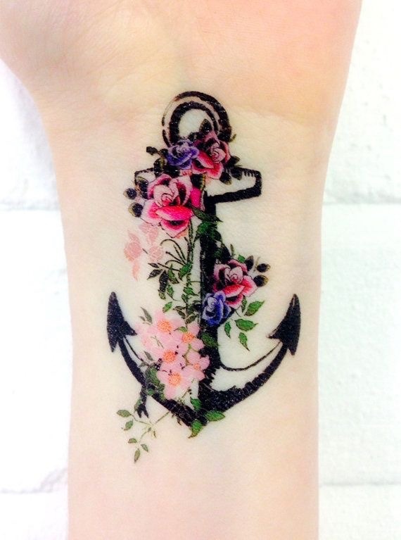 Anchor with flowers