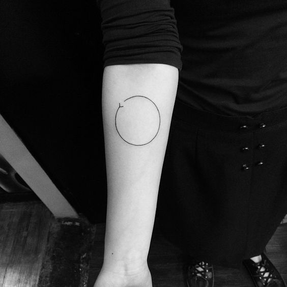 Circle tattoo with an end