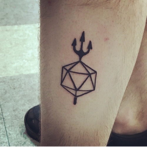 Dungeons and dragons trident tattoo