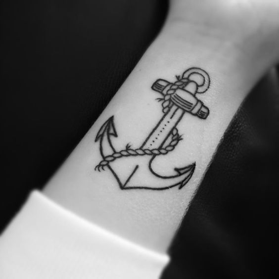Outline anchor tattoo