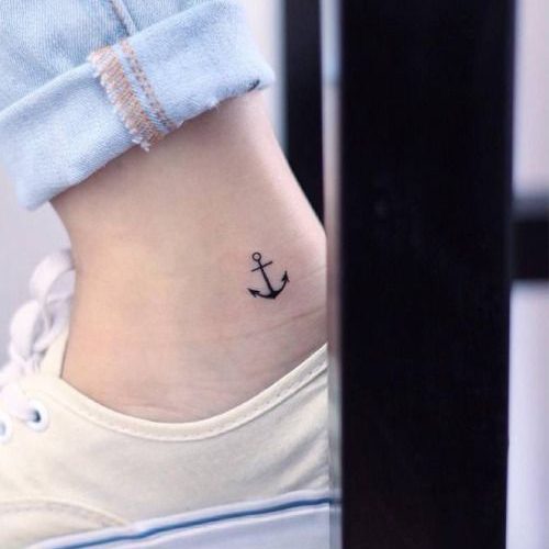 Perfect anchor tattoo on the ankle