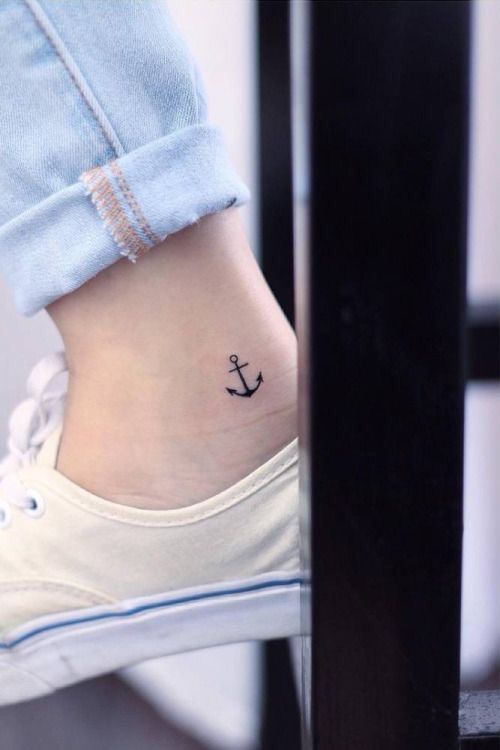 Perfect anchor tattoo on the ankle