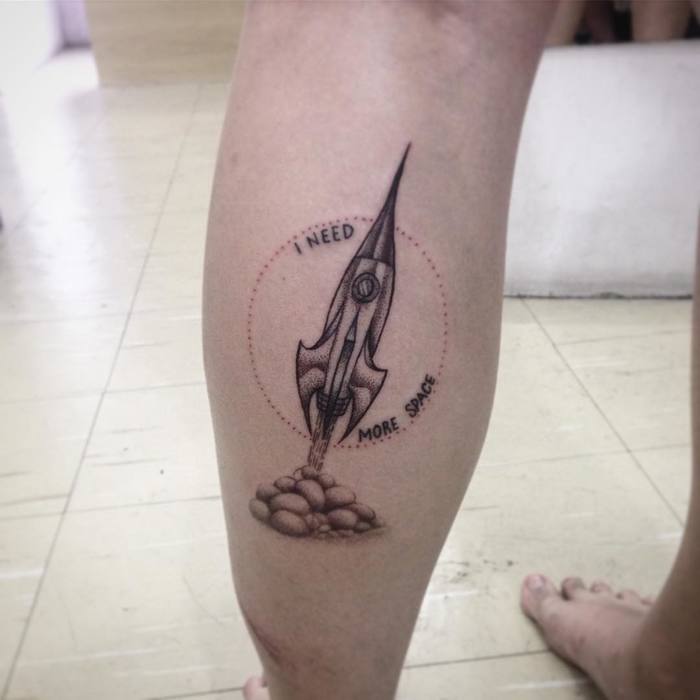 Spacecraft launch tattoo