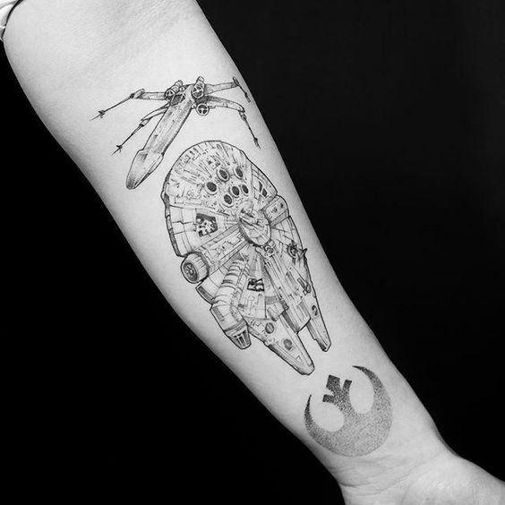 Star wars spaceship tattoo