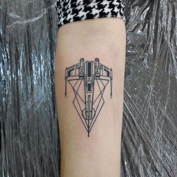 Superb spaceship tattoo