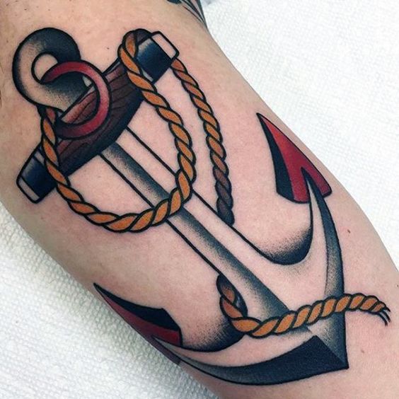 Traditional anchor tattoo