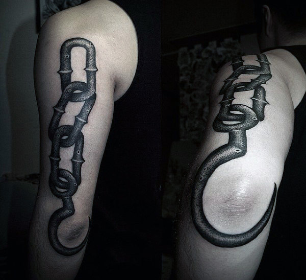 Blackwork style chain with a hook