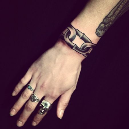 Chain tattoo on the wrist