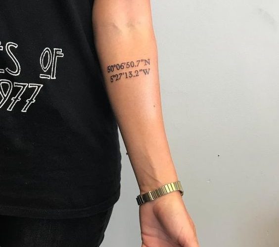 Coordinates Tattoo: a Perfect Way To Mark a Special Place