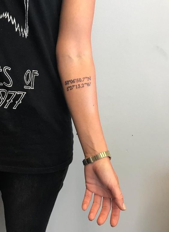 Coordinates Tattoo: a Perfect Way To Mark a Special Place