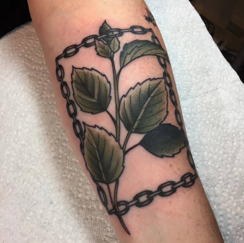 Framed chain tattoo