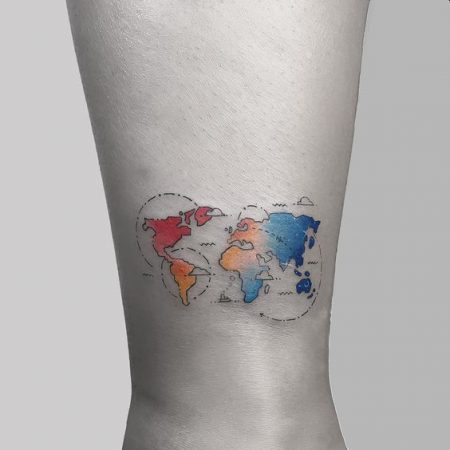 World Map Tattoo Ideas For Those Who Love To Travel 🗺