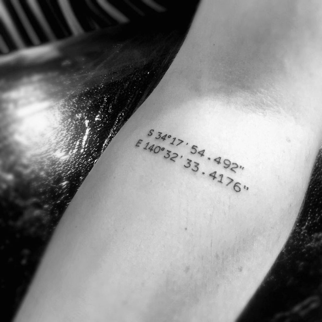 Geographic Coordinate Tattoos Geographic Coordinate Tattoos