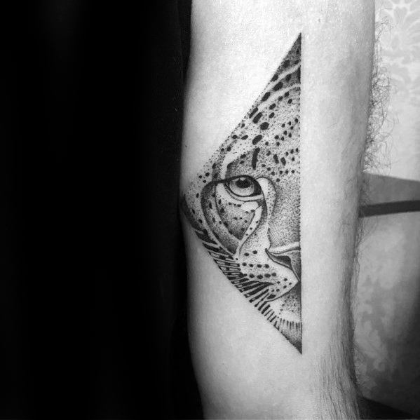 Leopard dot work tattoo