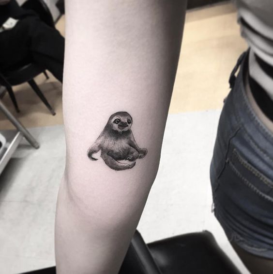 Black and grey sloth tattoo by isaiah negrete