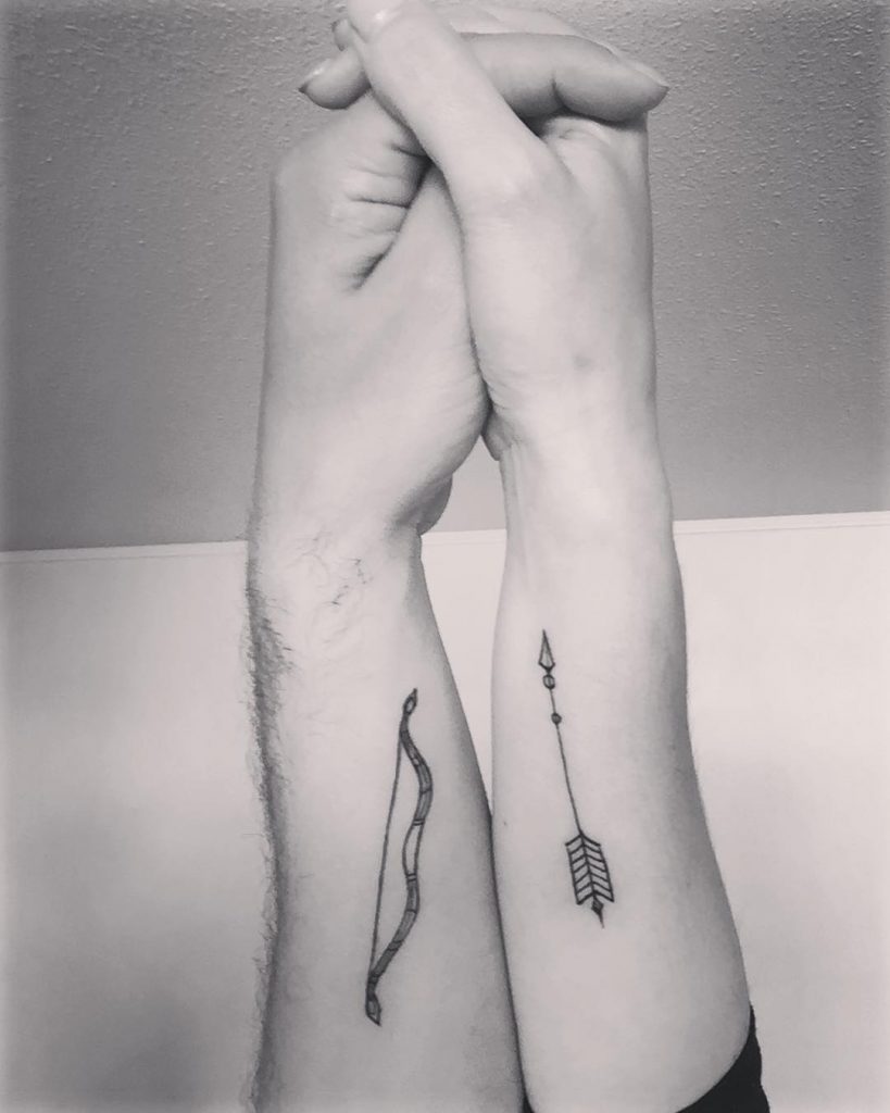 Bow and arrow tattoo for a couple