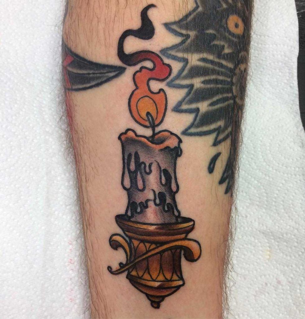 Candlestick tattoo by Danny Lavelle