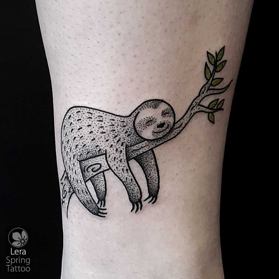 Dot work style sloth by lera spring