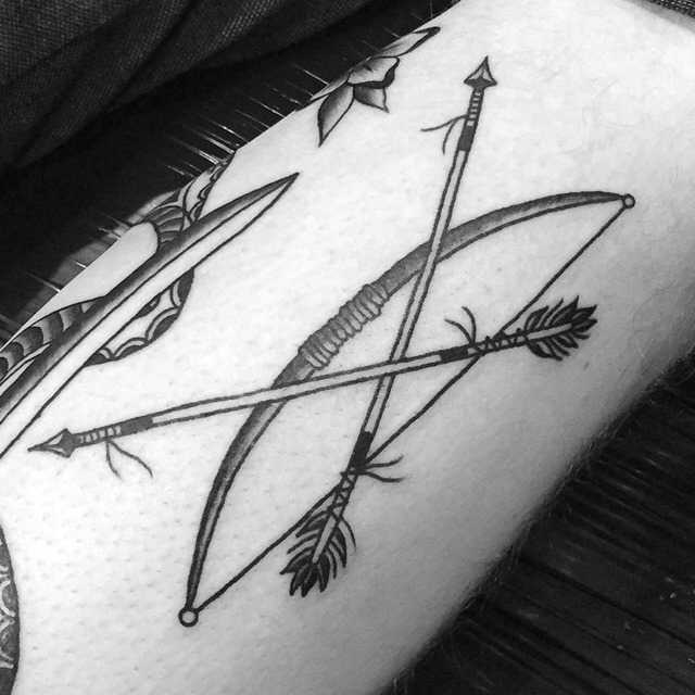 Hunter's bow tattoo