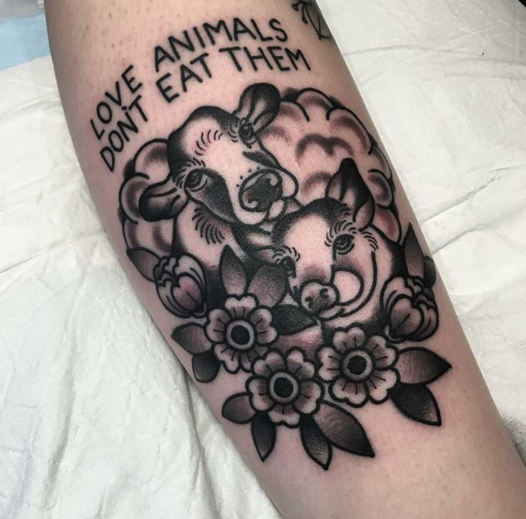 Love animals don't eat them tattoo by avalon todaro