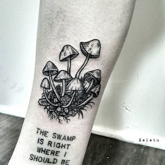 Mushroom cluster tattoo