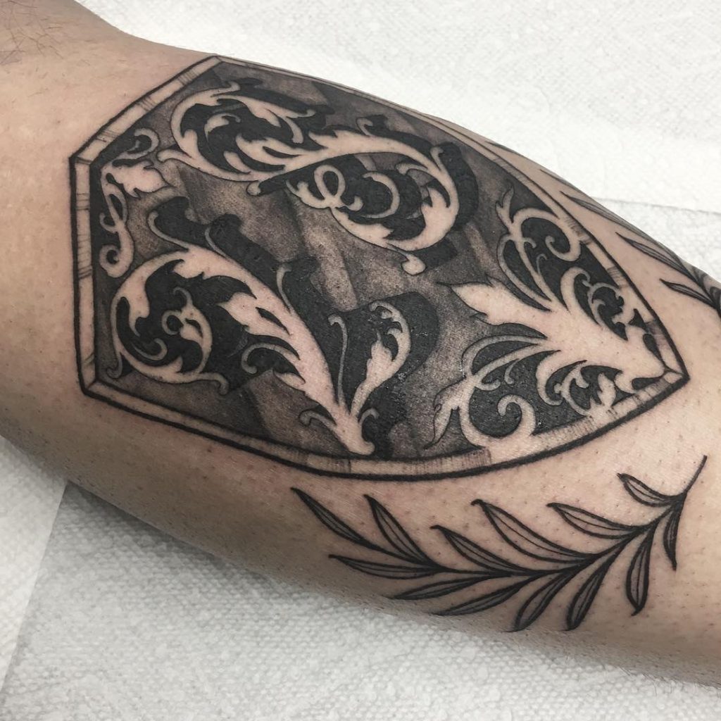 Shield tattoo by andi fitzpatrick